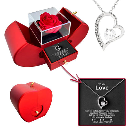 MY HEART NECKLACE ROSE BOX - Fleur Et Amour