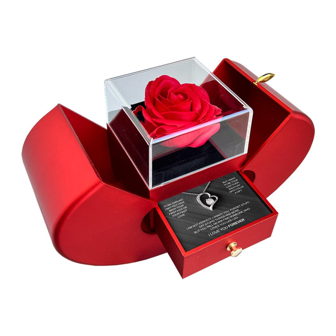 MY HEART NECKLACE ROSE BOX - Fleur Et Amour