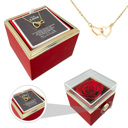 ROTATING ROSE BOX WITH NECKLACE - Fleur Et Amour